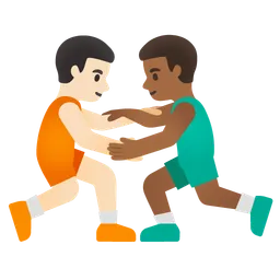 Men Wrestling: Light Skin Tone, Medium-Dark Skin Tone Google