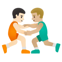 Men Wrestling: Light Skin Tone, Medium-Light Skin Tone Google