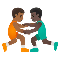 Men Wrestling: Medium-Dark Skin Tone, Dark Skin Tone Google