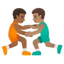 Men Wrestling: Medium-Dark Skin Tone, Medium Skin Tone Google