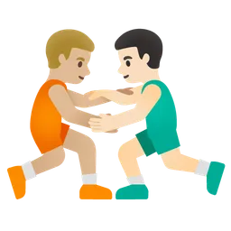 Men Wrestling: Medium-Light Skin Tone, Light Skin Tone Google