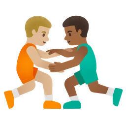 Men Wrestling: Medium-Light Skin Tone, Medium-Dark Skin Tone Google