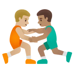 Men Wrestling: Medium-Light Skin Tone, Medium Skin Tone Google