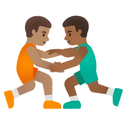 Men Wrestling: Medium Skin Tone, Medium-Dark Skin Tone Google