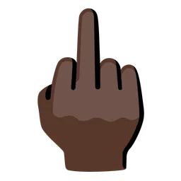 Middle Finger: Dark Skin Tone — Google