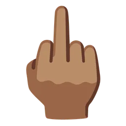 Middle Finger: Medium Skin Tone — Google