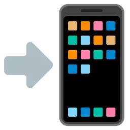 Mobile Phone with Rightwards Arrow at Left — Google
