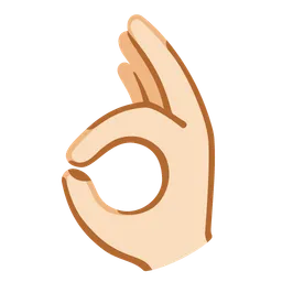 OK Hand: Light Skin Tone — Google
