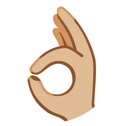 OK Hand: Medium-Light Skin Tone — Google