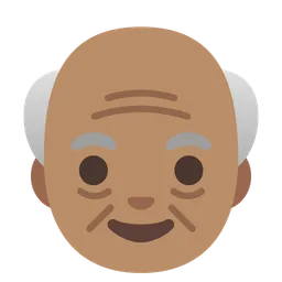 Old Man: Medium Skin Tone — Google
