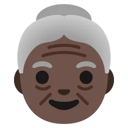 Old Woman: Dark Skin Tone — Google