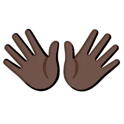 Open Hands: Dark Skin Tone — Google