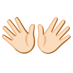 Open Hands: Light Skin Tone — Google