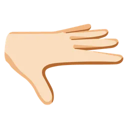 Palm Down Hand: Light Skin Tone — Google