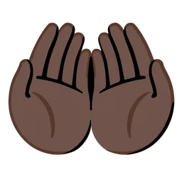 Palms Up Together: Dark Skin Tone — Google