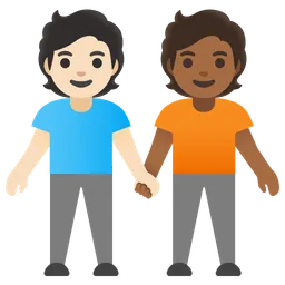 People Holding Hands: Light Skin Tone, Medium-Dark Skin Tone — Google