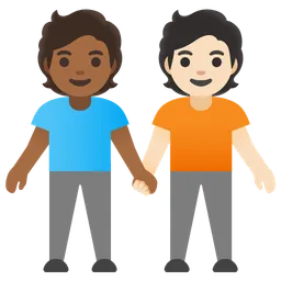 People Holding Hands: Medium-Dark Skin Tone, Light Skin Tone — Google