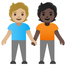 People Holding Hands: Medium-Light Skin Tone, Dark Skin Tone — Google