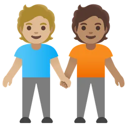 People Holding Hands: Medium-Light Skin Tone, Medium Skin Tone — Google
