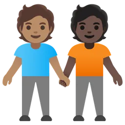 People Holding Hands: Medium Skin Tone, Dark Skin Tone — Google