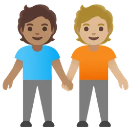 People Holding Hands: Medium Skin Tone, Medium-Light Skin Tone — Google