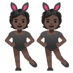 토끼 귀를 한 사람들: 어두운 피부색 Google