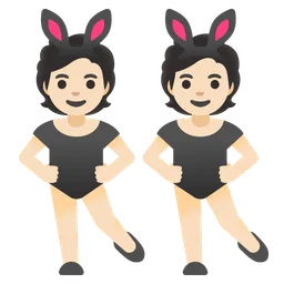 토끼 귀를 한 사람들: 밝은 피부색 Google