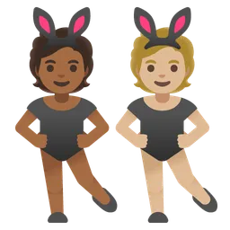 People With Bunny Ears: Medium-Dark Skin Tone, Medium-Light Skin Tone Google