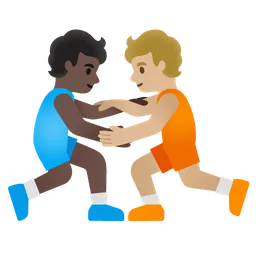 People Wrestling: Dark Skin Tone, Medium-Light Skin Tone Google