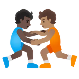 People Wrestling: Dark Skin Tone, Medium Skin Tone Google