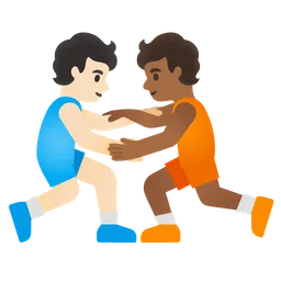 People Wrestling: Light Skin Tone, Medium-Dark Skin Tone Google