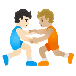 People Wrestling: Light Skin Tone, Medium-Light Skin Tone Google