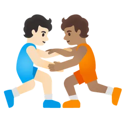 People Wrestling: Light Skin Tone, Medium Skin Tone Google
