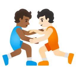 People Wrestling: Medium-Dark Skin Tone, Light Skin Tone Google