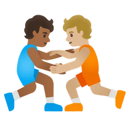 People Wrestling: Medium-Dark Skin Tone, Medium-Light Skin Tone Google