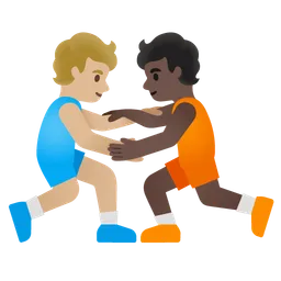 People Wrestling: Medium-Light Skin Tone, Dark Skin Tone Google
