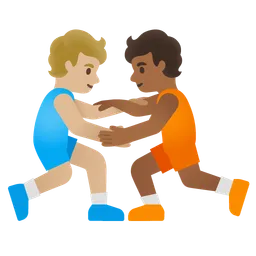 People Wrestling: Medium-Light Skin Tone, Medium-Dark Skin Tone Google