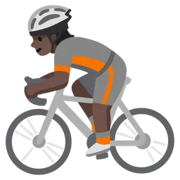 Person Biking: Dark Skin Tone — Google