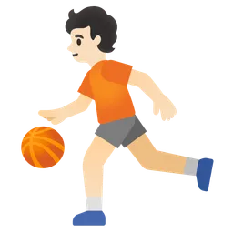 Person Bouncing Ball: Light Skin Tone — Google