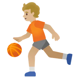 Person Bouncing Ball: Medium-Light Skin Tone — Google