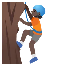Person Climbing: Dark Skin Tone — Google