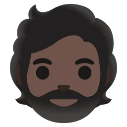 Person: Dark Skin Tone, Beard — Google