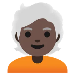 Person: Dark Skin Tone, White Hair — Google