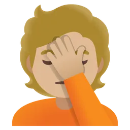 Person Facepalming: Medium-Light Skin Tone — Google