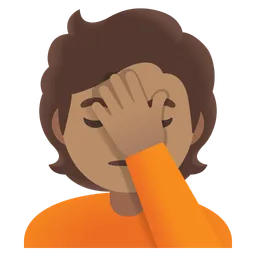 Person Facepalming: Medium Skin Tone — Google
