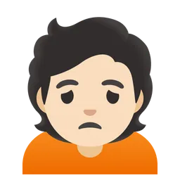 Person Frowning: Light Skin Tone — Google