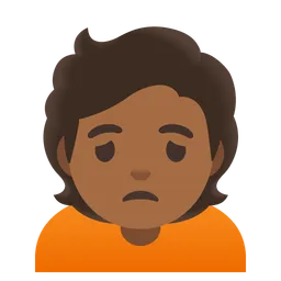 Person Frowning: Medium-Dark Skin Tone — Google