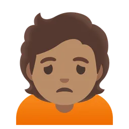Person Frowning: Medium Skin Tone — Google