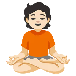 Person in Lotus Position: Light Skin Tone — Google