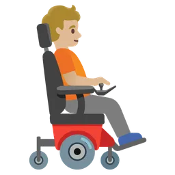 Person in Motorized Wheelchair Facing Right: Medium-Light Skin Tone — Google